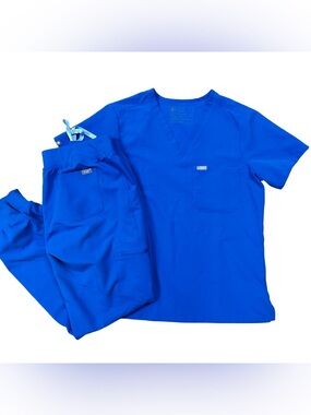 Figs Blue Scrub Set Size Medium/Medium Tall Nurse Medical Uniform